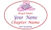 White Oval name Badge Artwork 19 Pink